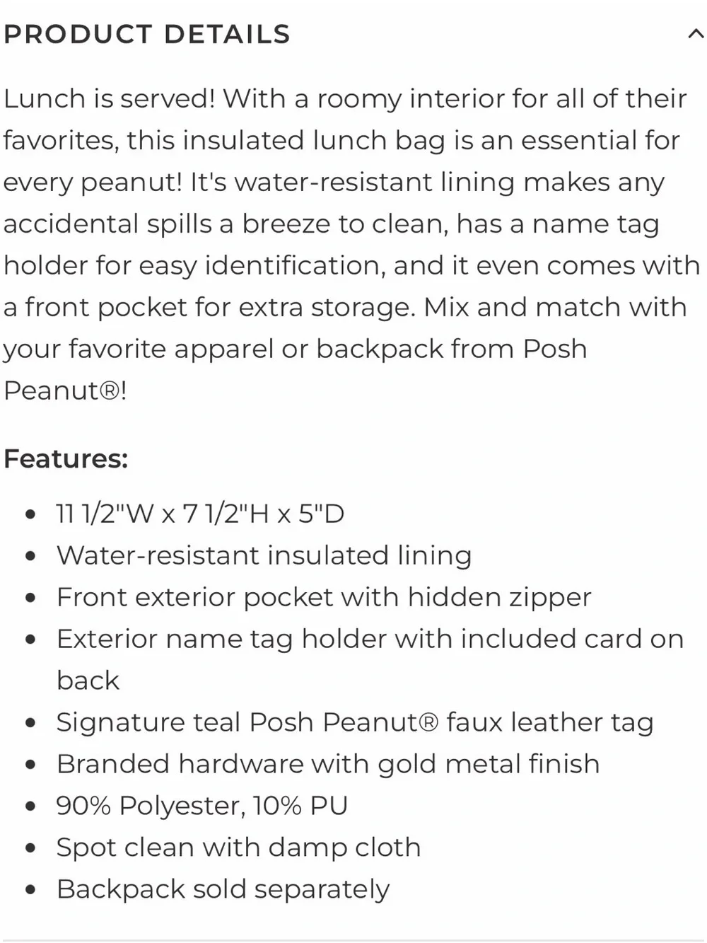 Posh Peanut Superman Lunch Bag - Light Blue with Red Accents